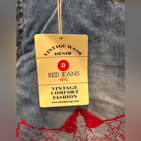 RED JEANS NYC Boyfriend Distressed Jeans NEW NWT - Picture 4 of 13